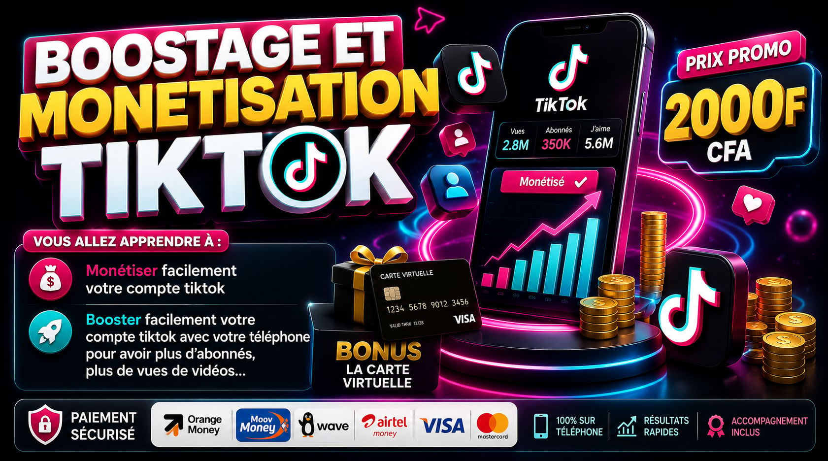 Monétisation et boostage Tiktok
