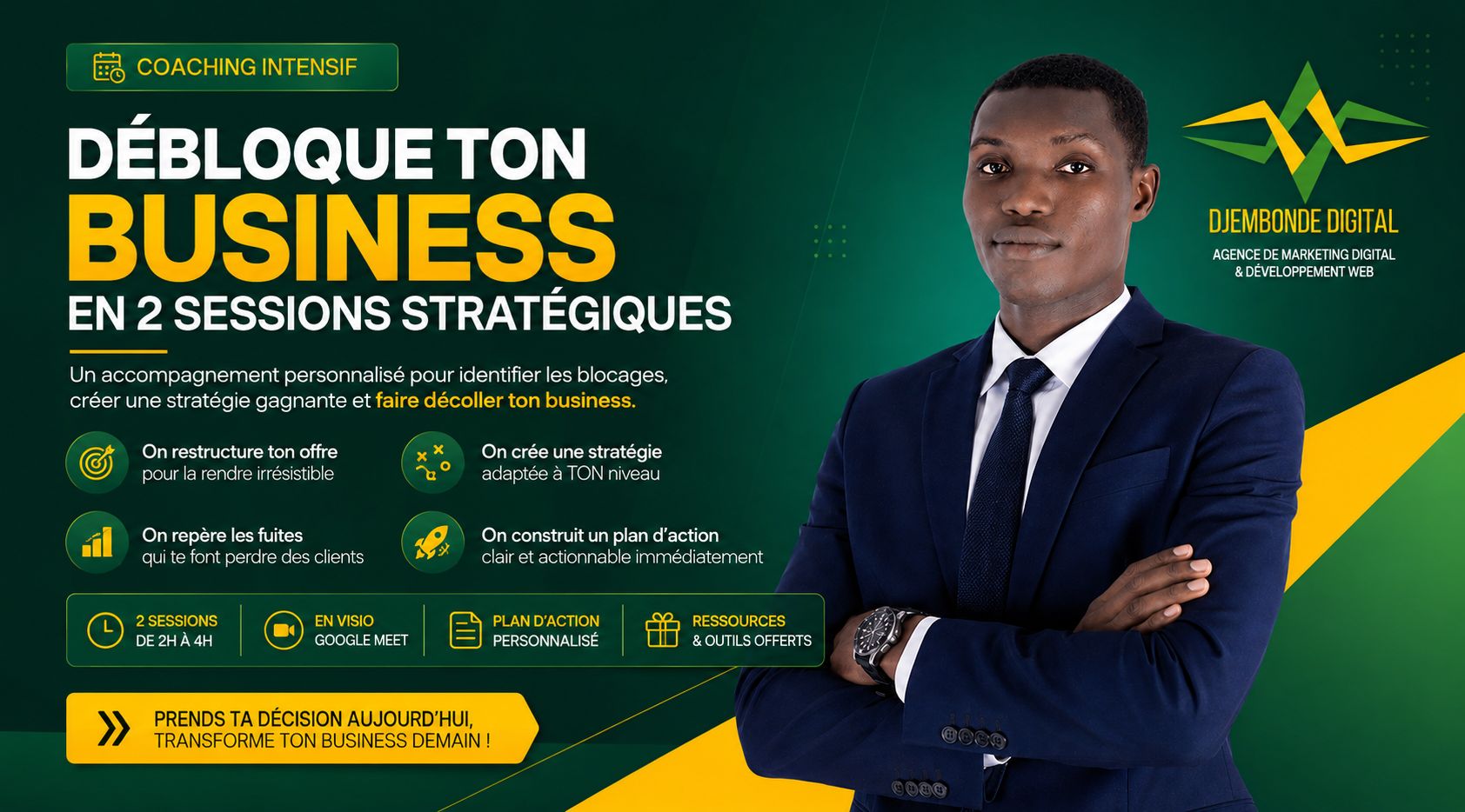 Coaching d'une séance pour débloquer ton business aujourd'hui