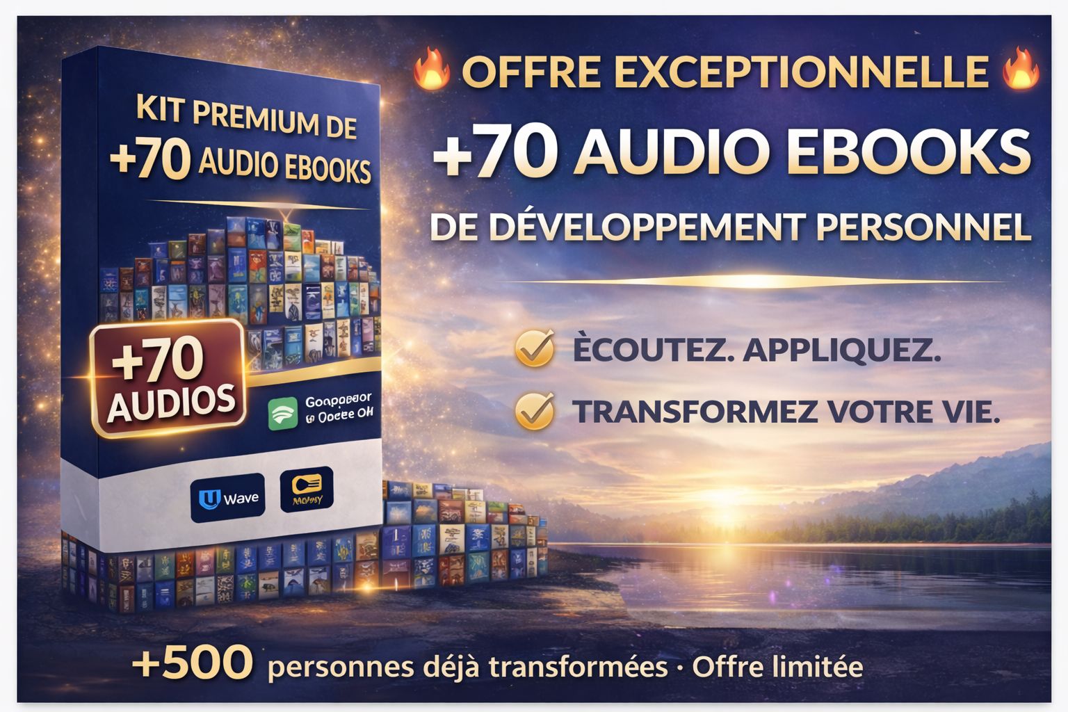 KIT DE +70 AUDIO EBOOKS POUR CHANGER VOTRE VIE