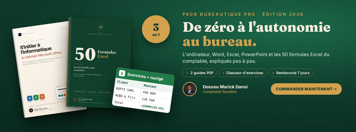 Pack Bureautique Pro : de zéro à l'autonomie au bureau