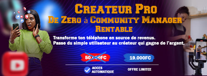Créateur de contenu Pro : De Zéro à Community Manager Rentable