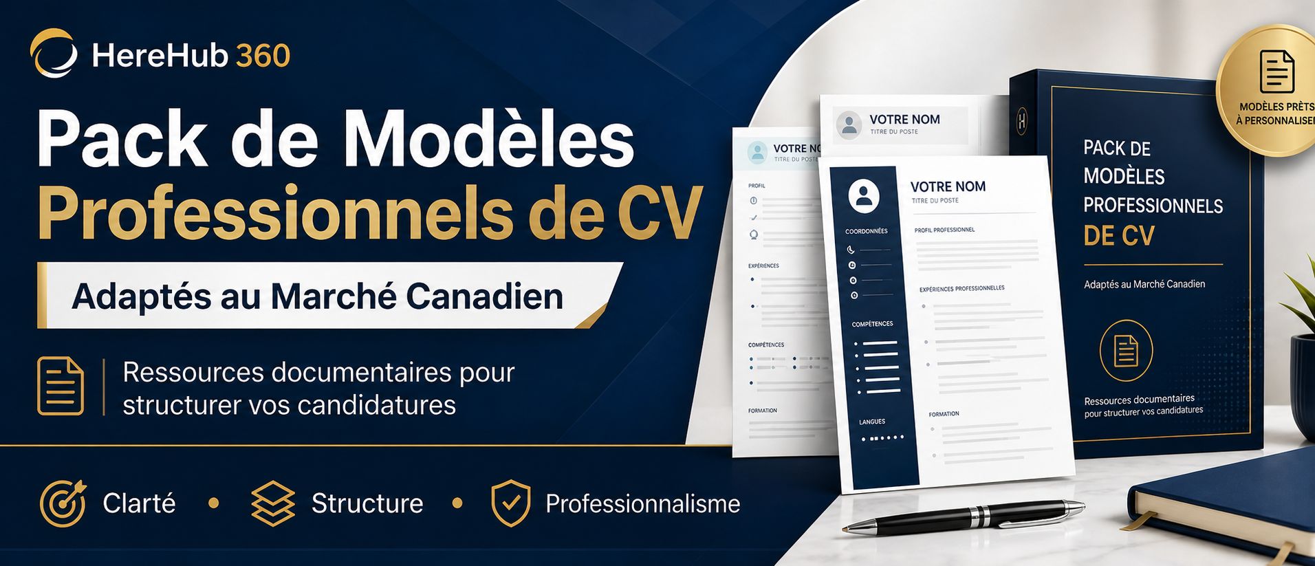 Pack de Modèles Professionnels de CV Adaptés au Marché Canadien