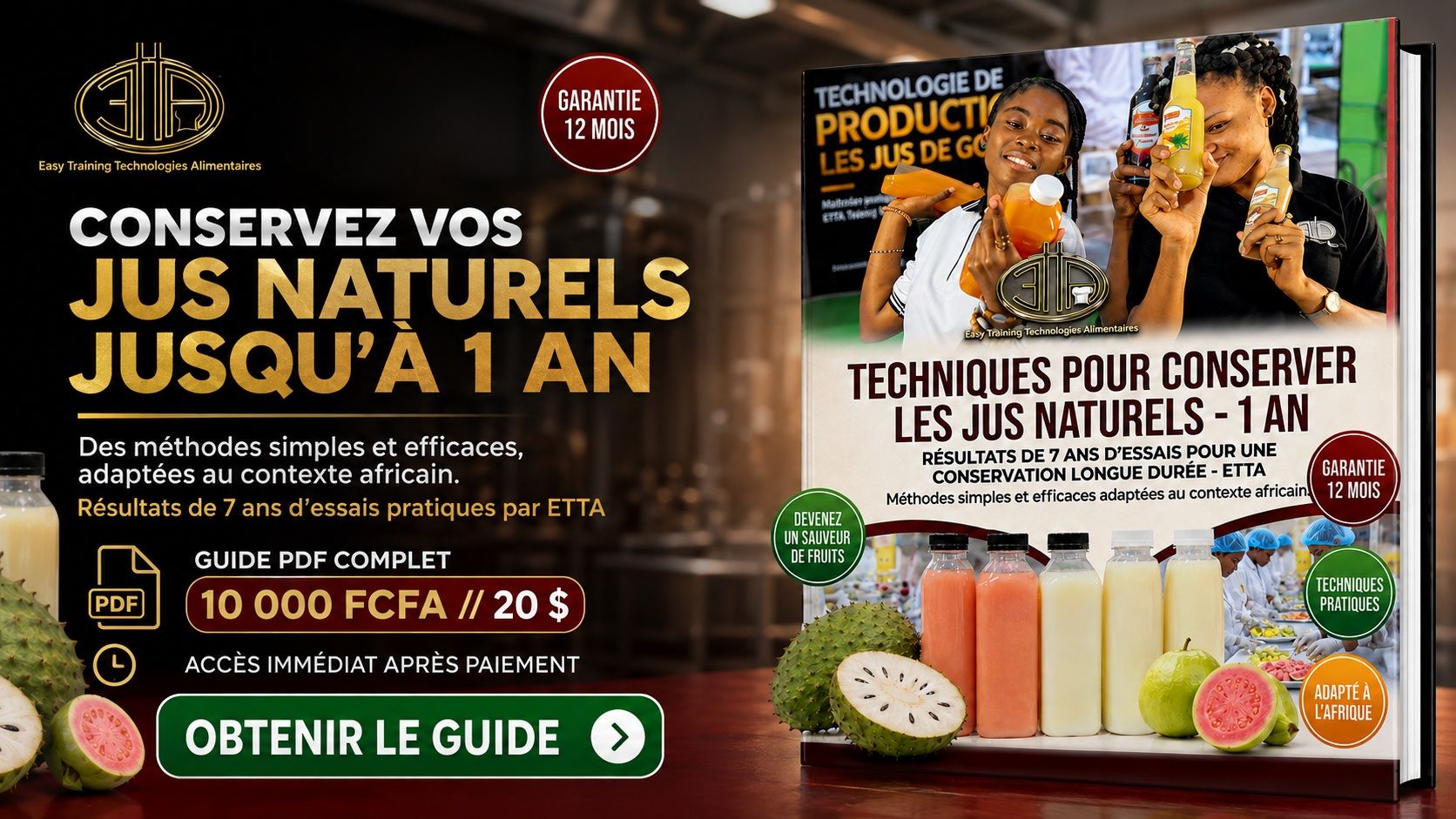 GUIDE PDF TECHNIQUES DE CONSERVATION DES JUS DE FRUITS 1 ans.