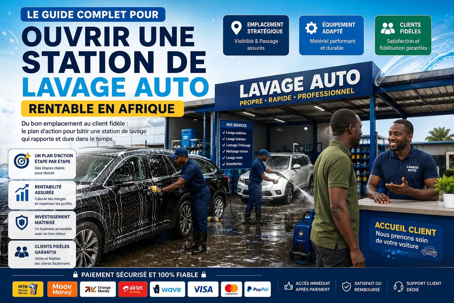 Le guide complet pour ouvrir une station de lavage auto rentable en Afrique
