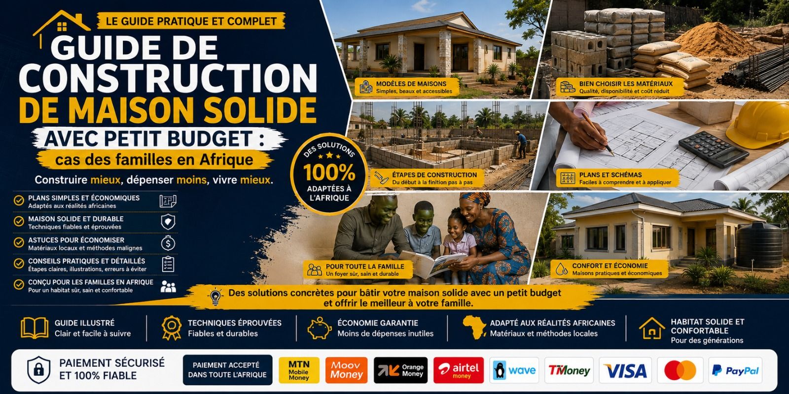 GUIDE DE CONSTRUCTION DE MAISON SOLIDE AVEC PETIT BUDGET:cas des familles en Afrique