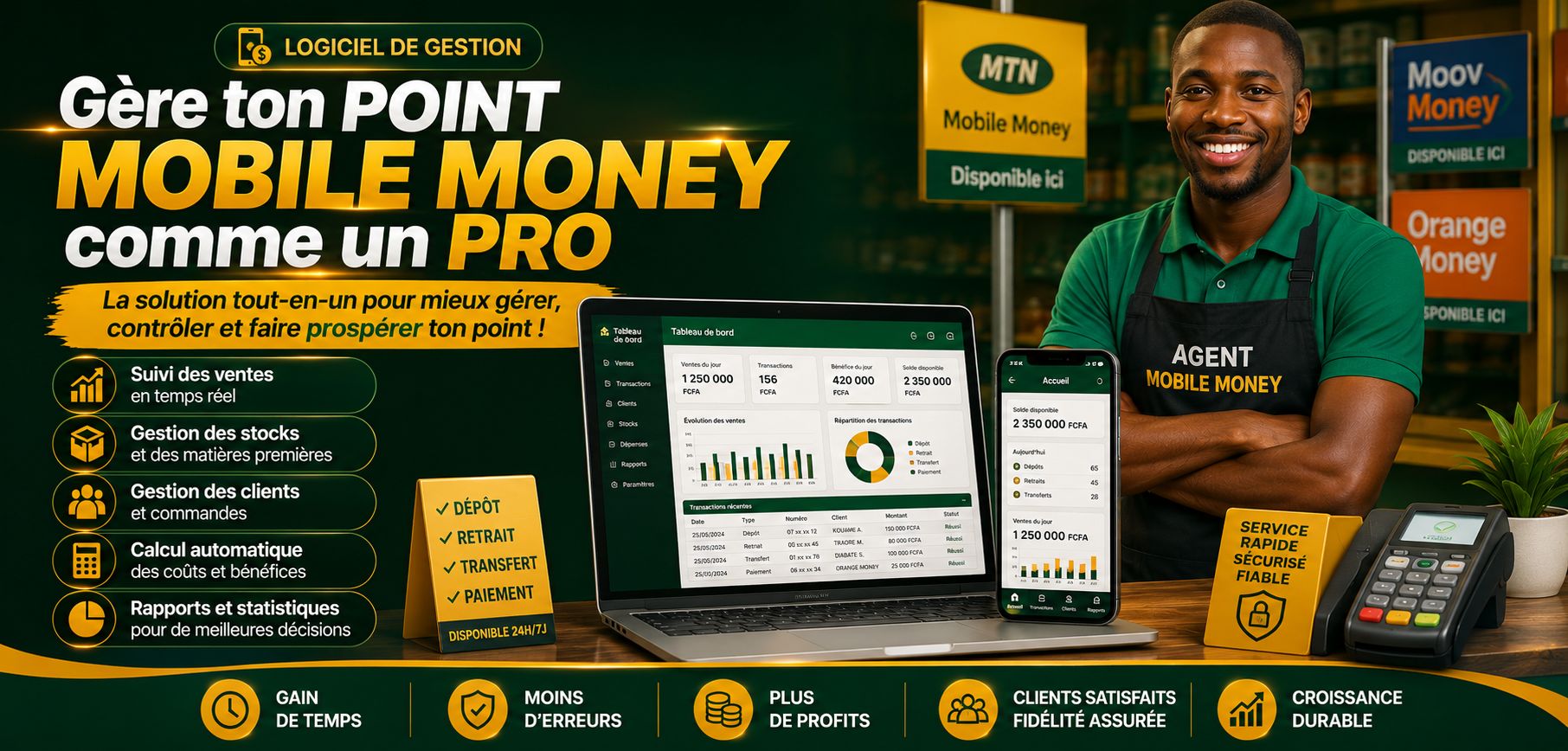 Logiciel de gestion mobile money