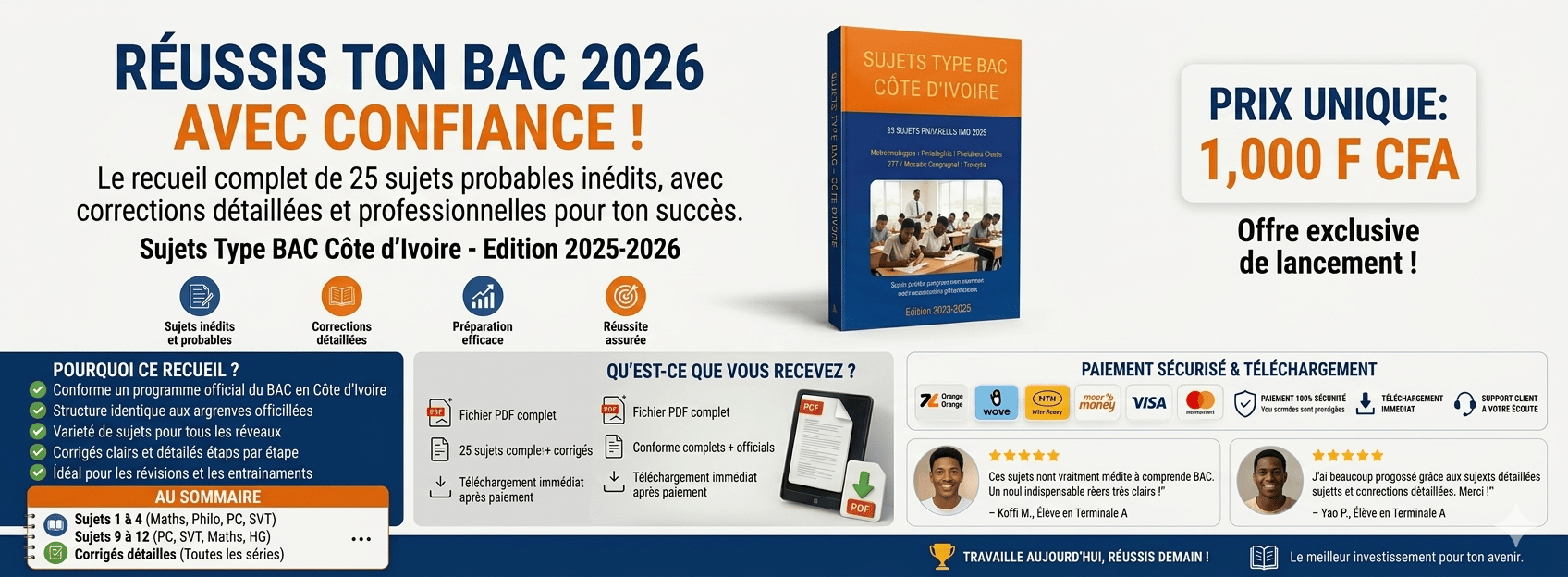 SUJET PROBABLES BAC 2026