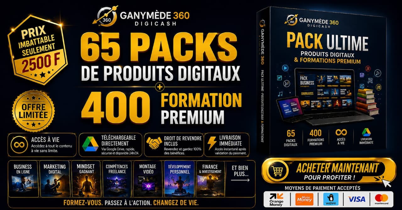 65 packs de produits digitaux