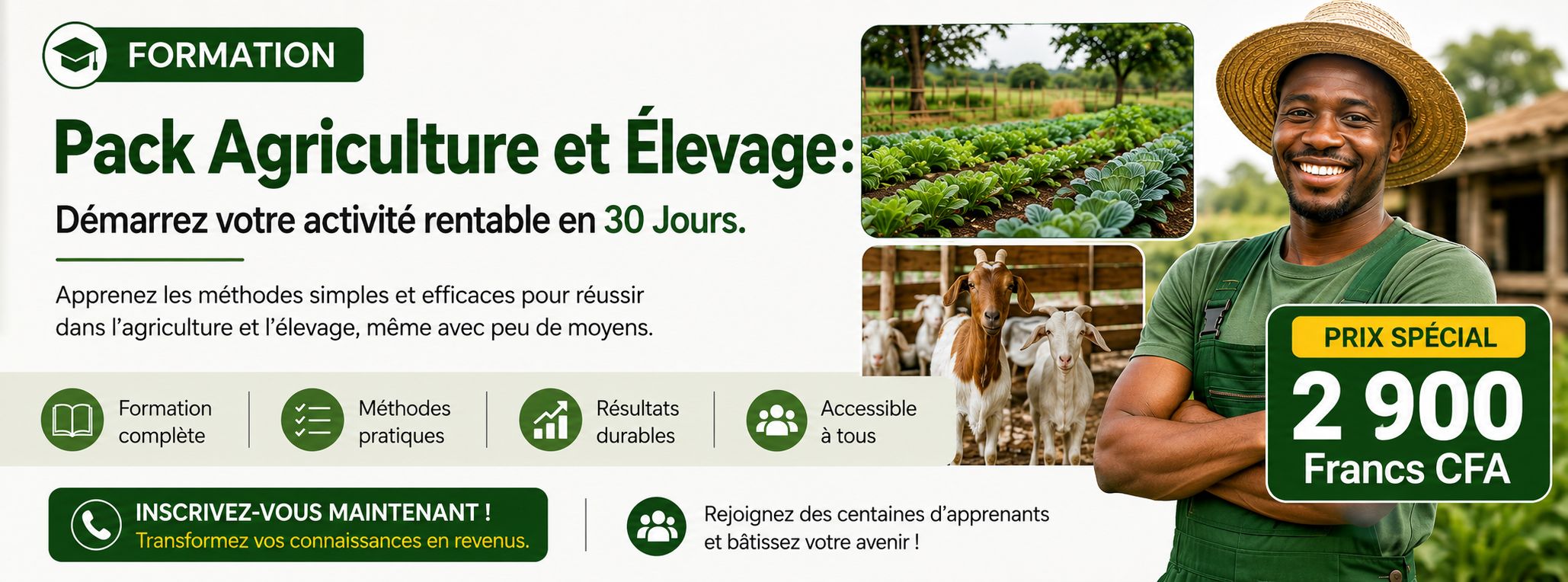 Pack Agriculture et Élevage : Démarrez votre activité rentable en 30 Jours