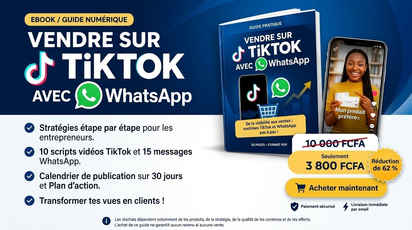 Guide pratique pour vendre ses produits sur tiktok via WhatsApp.