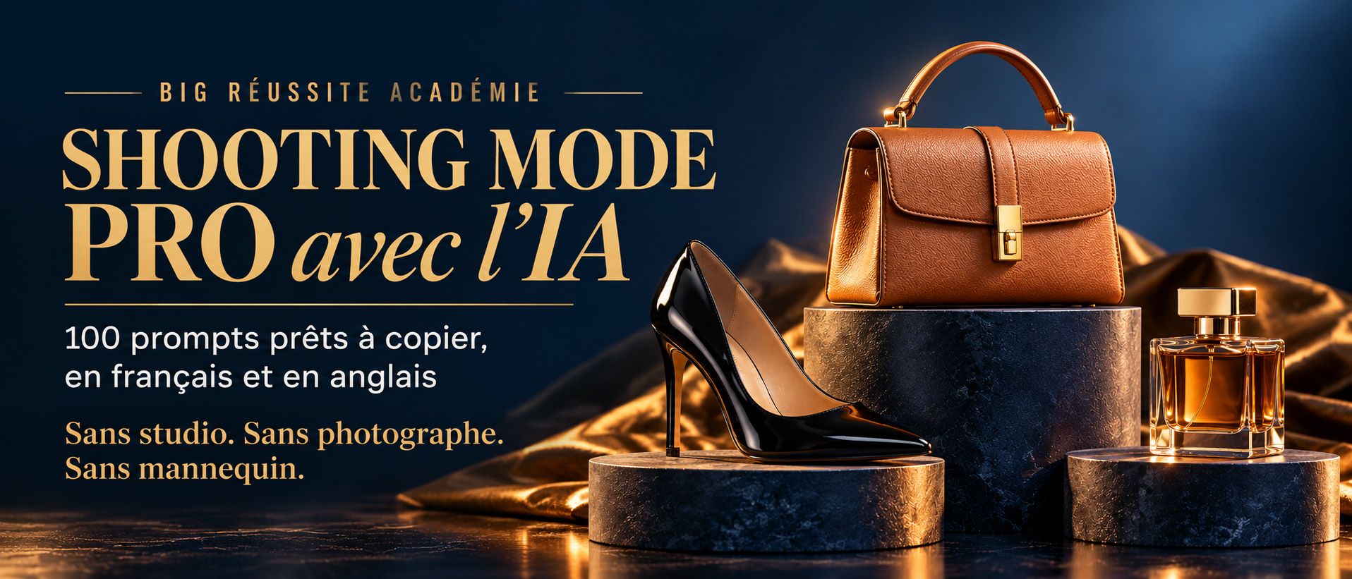 Shooting Mode Pro avec l'IA — 100 prompts pour photographier vos articles comme une grande marque