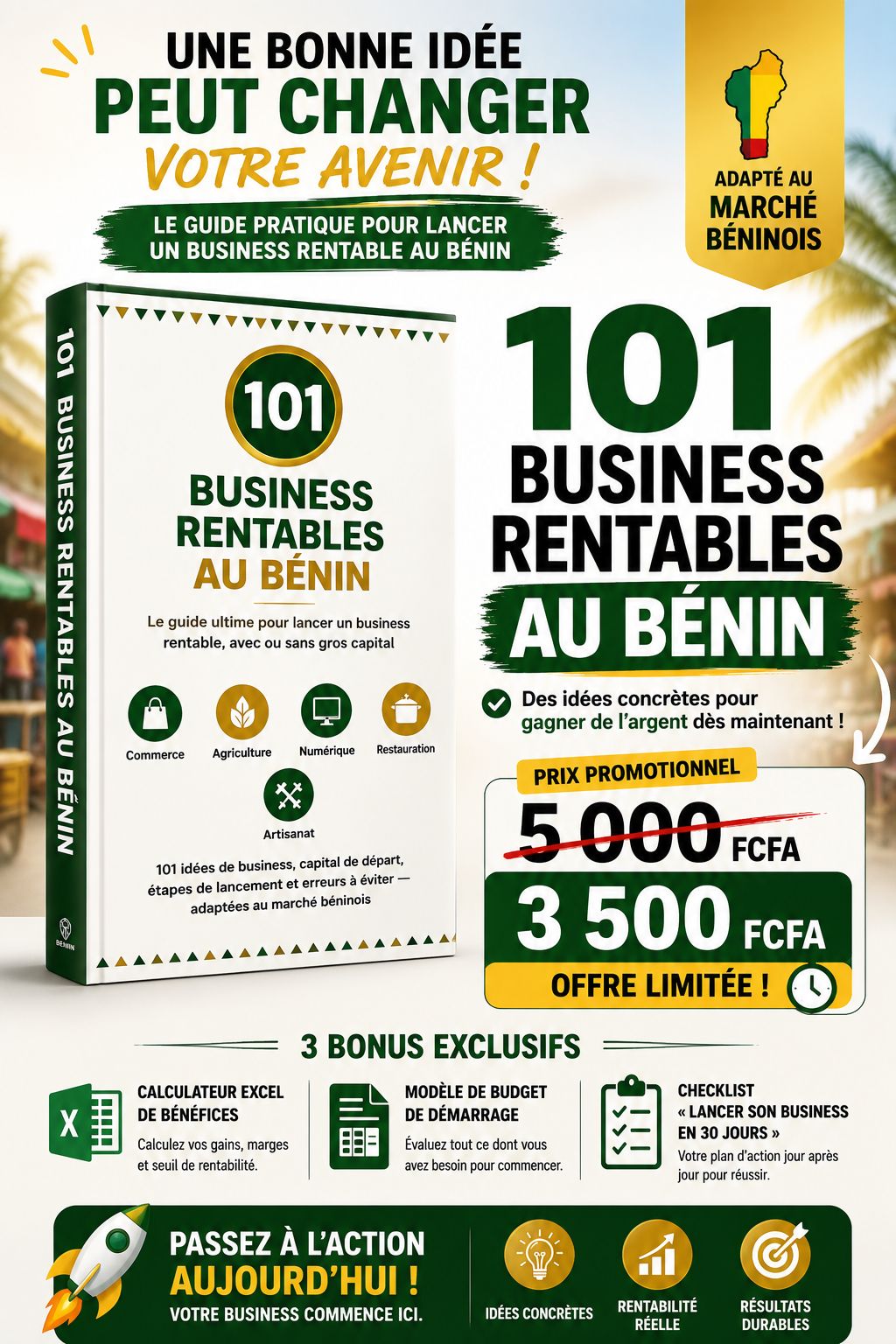 📘 101 Business Rentables au Bénin : Le guide ultime pour lancer une activité rentable