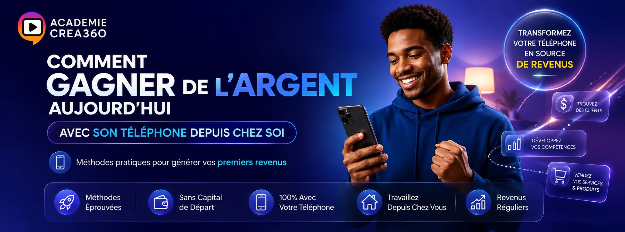 COMMENT GAGNER DE L’ARGENT  AVEC SON TÉLÉPHONE DEPUIS CHEZ SOI