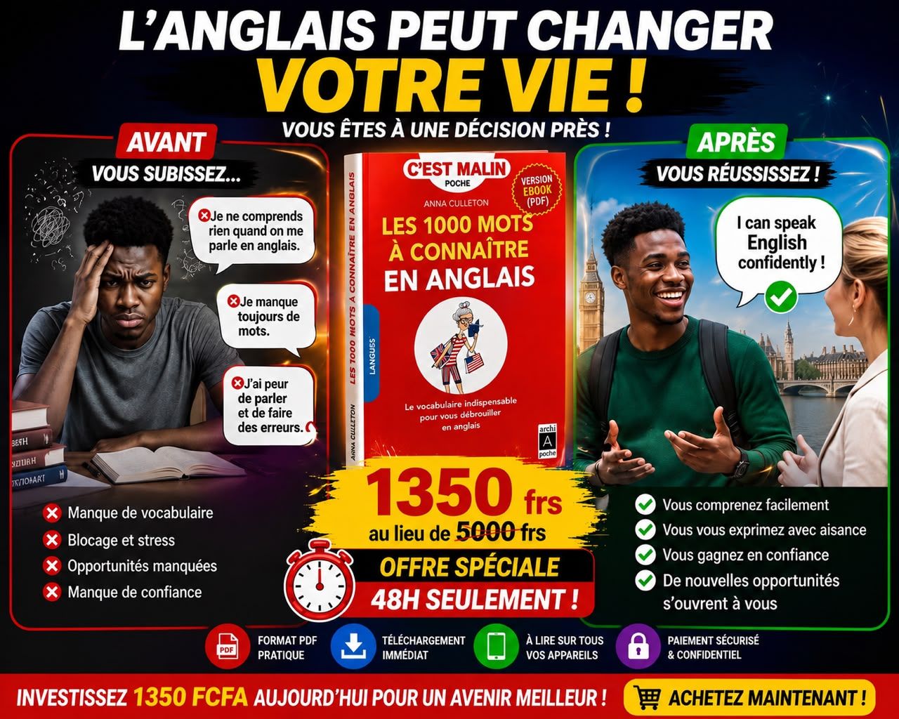 Les 1000 mots à connaître en anglais (Version PDF)