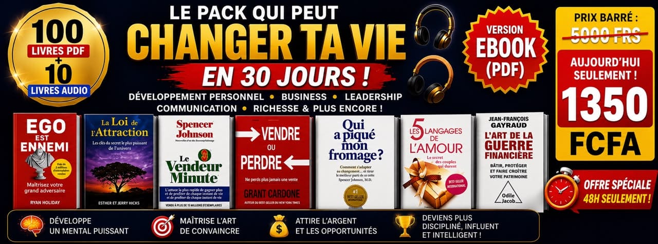 🔥 Pack Ultime de Développement Personnel – 100 Livres PDF + 10 Livres Audio