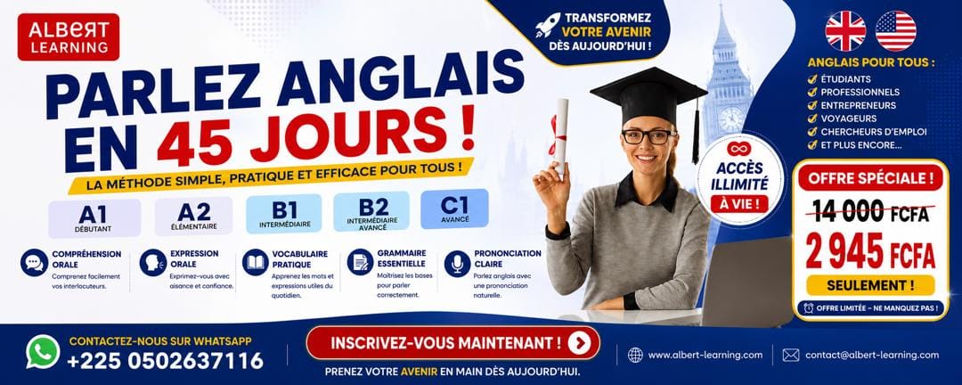 🇬🇧PARLEZ ANGLAIS EN 45 JOURS- Formation Complète (A1à C1 )
