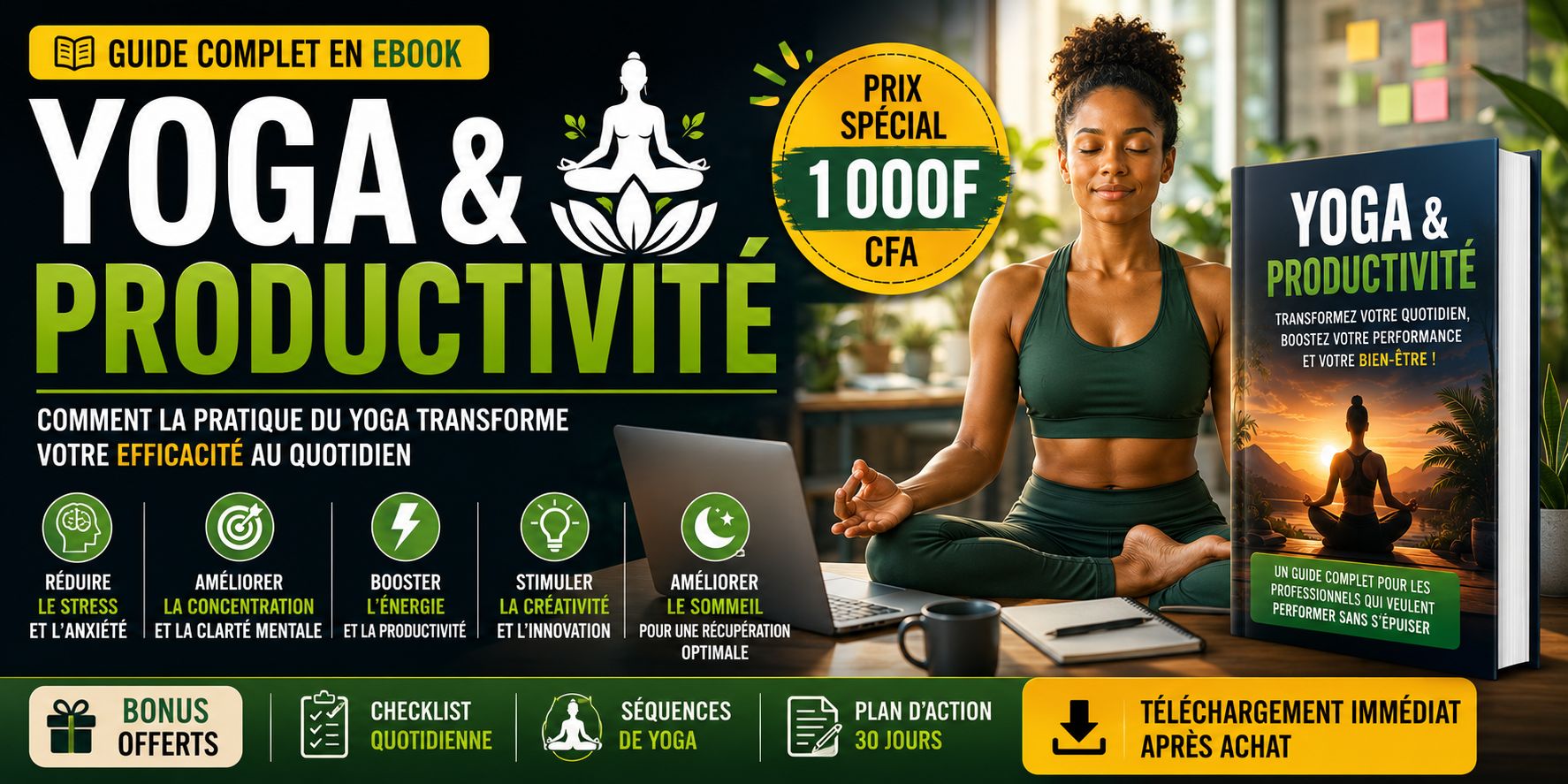 Pack YOGA & Productivité – Méditation, Exercice & Conseils.