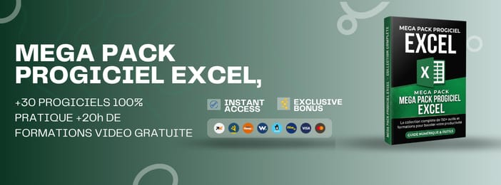MEGA PACK PROGGICIEL EXCEL + FORMATION EXCEL OFFERTE