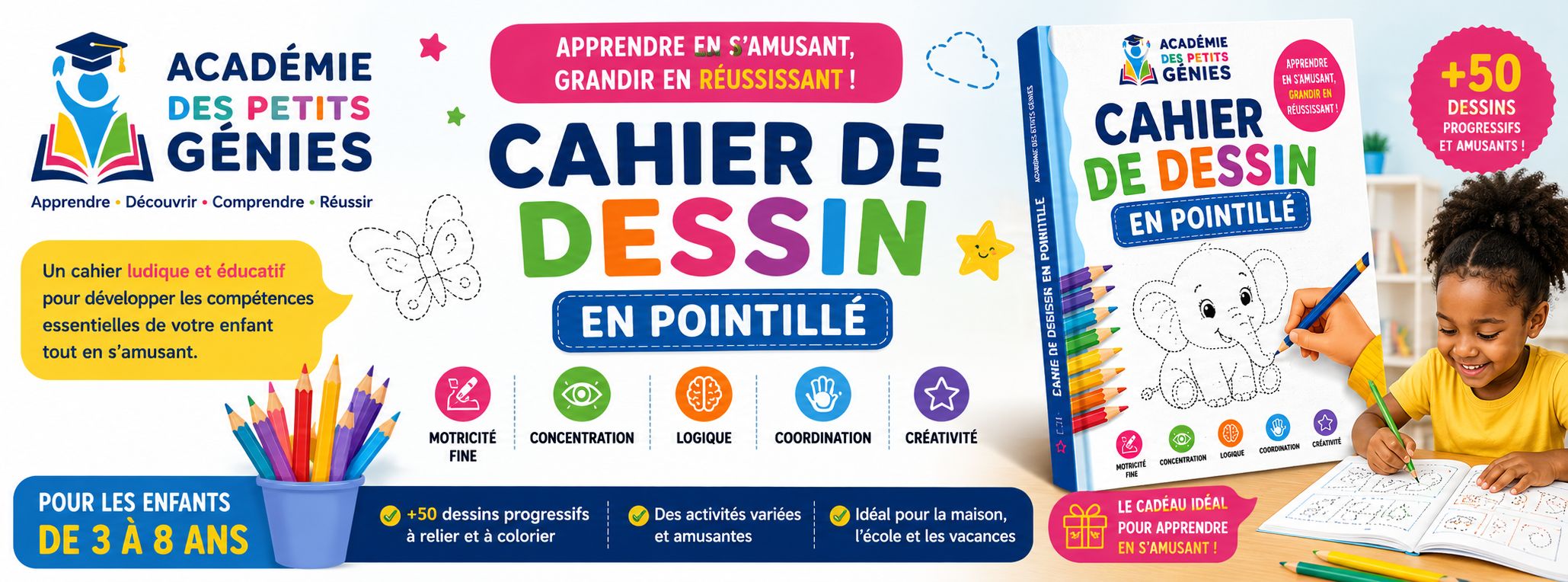 Cahier de dessin pour enfants ( éducatif)