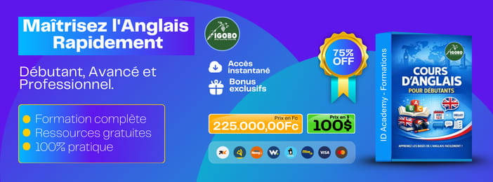 Maîtrisez l'Anglais Rapidement : Cours Complet 3 Niveaux ID Academy