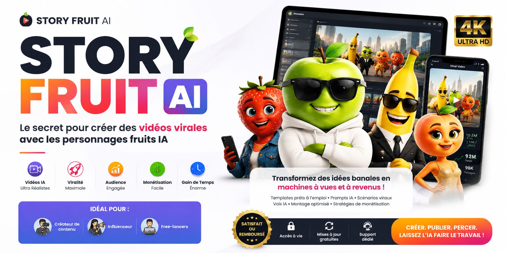 STORY FRUITS AI : Le système pour créé des vidéos virales avec les personnages fruits AI