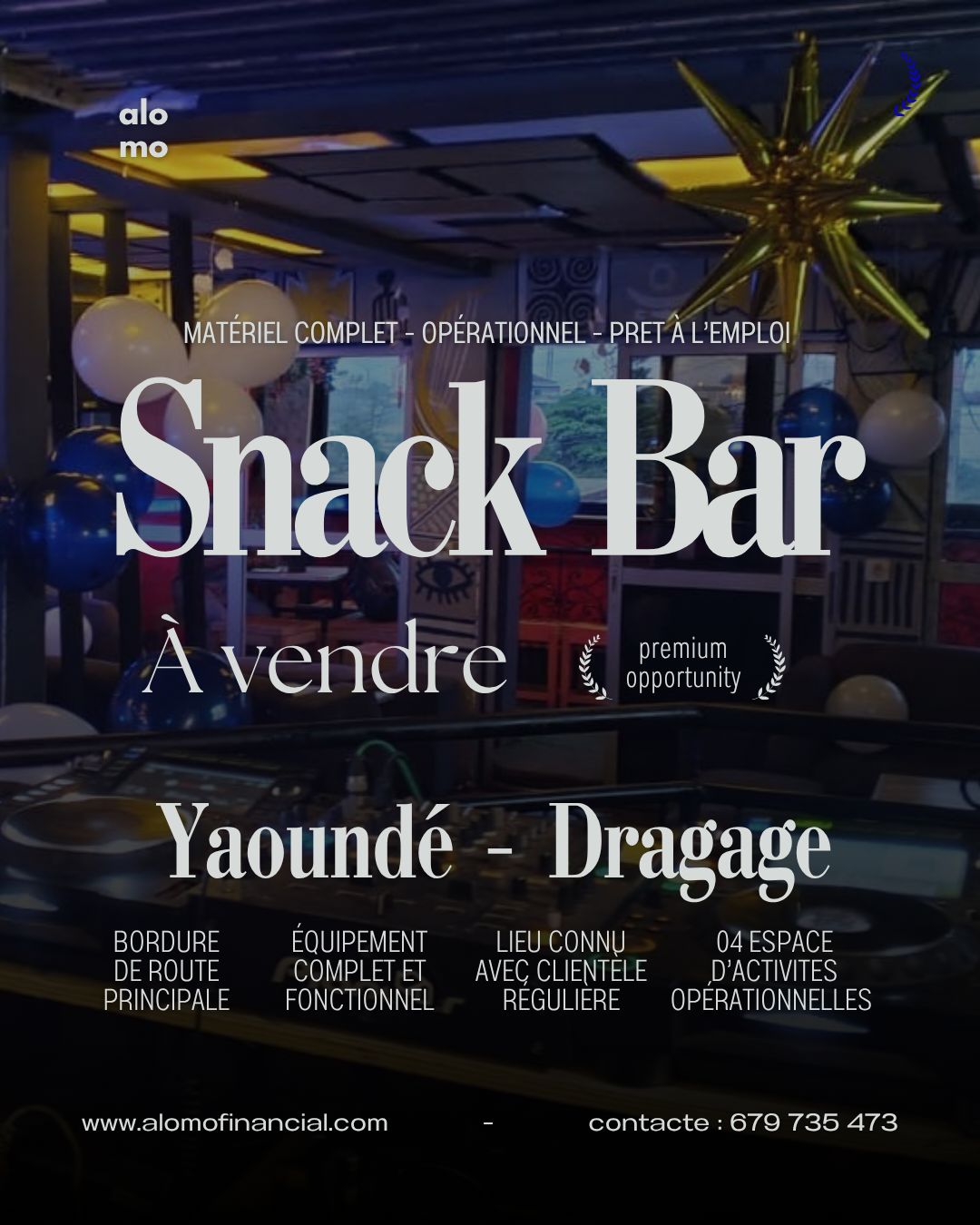 À Vendre - Dragage - LOUNGE SNACK BAR 🥂