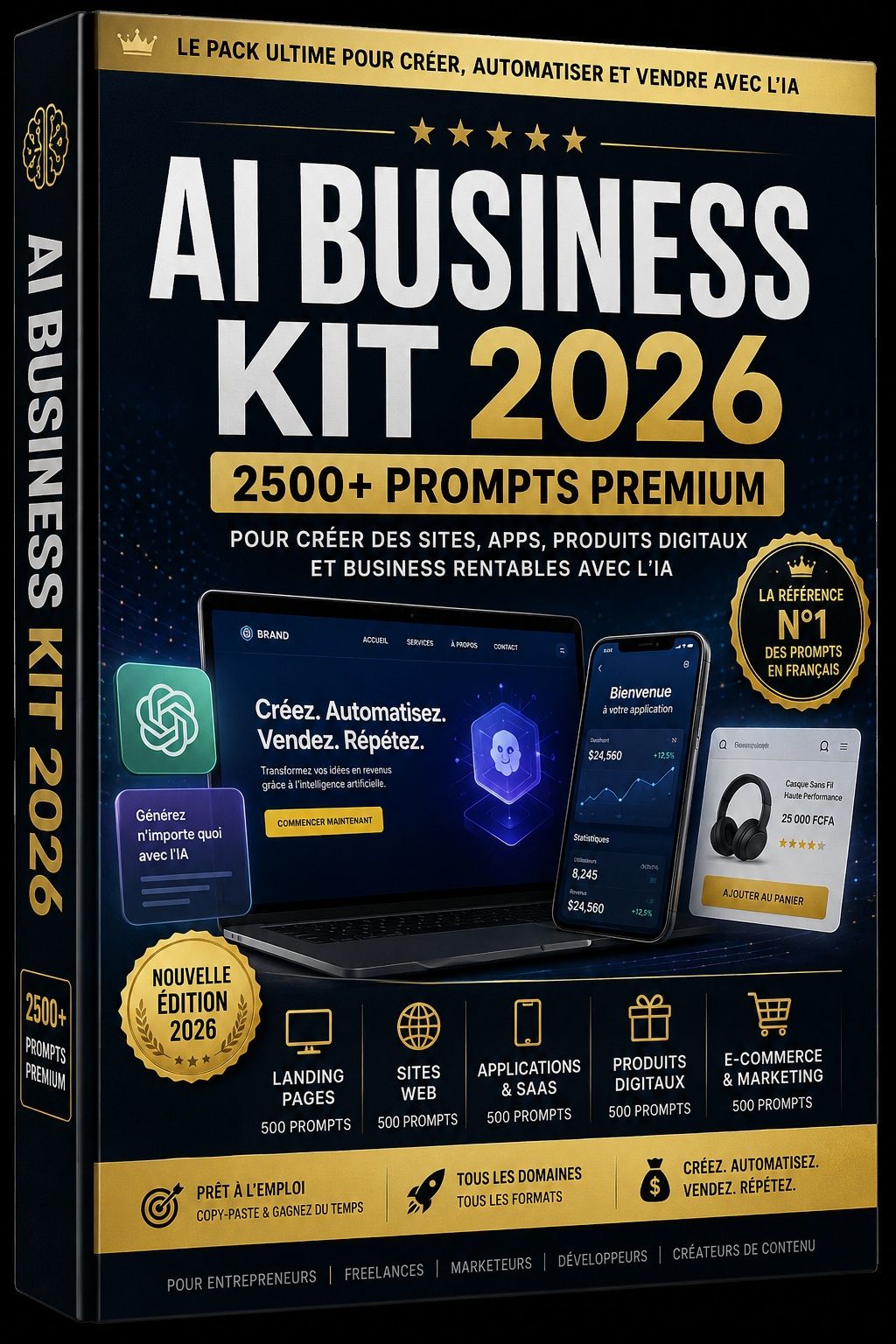 Pack Business IA ( 2500 prompt pour élargir vos business)