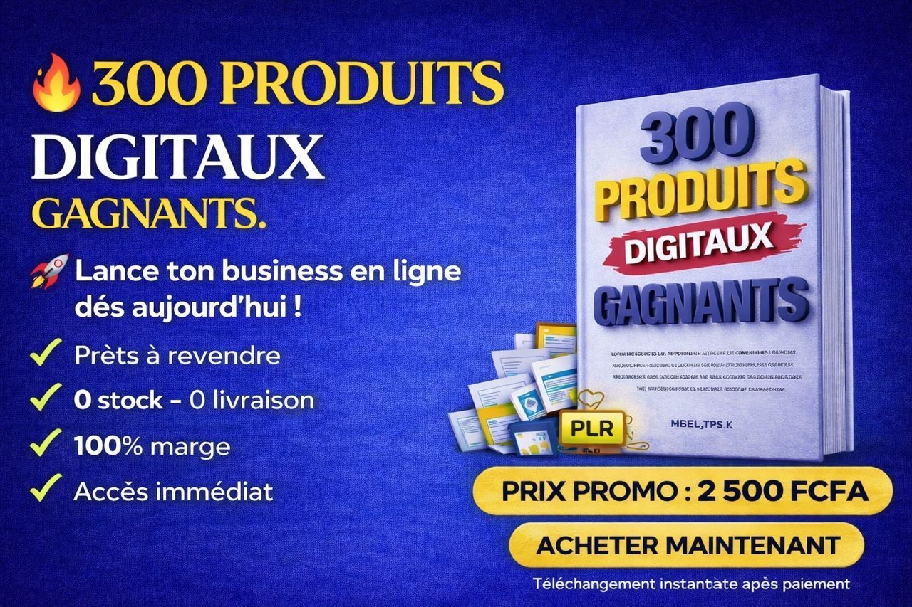Pak 300 idées  de business produits digitaux
