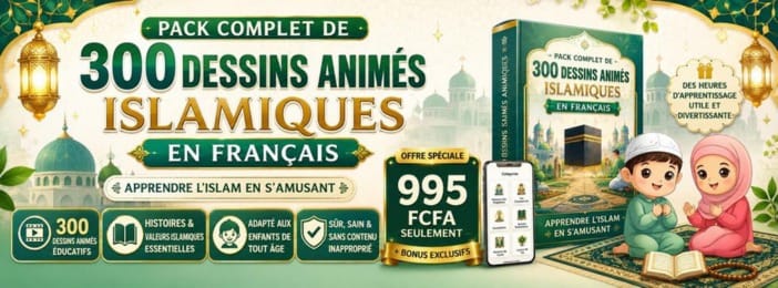 Pack Complet de 300 Dessins Animés Islamiques en Français-Education et Divertissements pour Enfants.