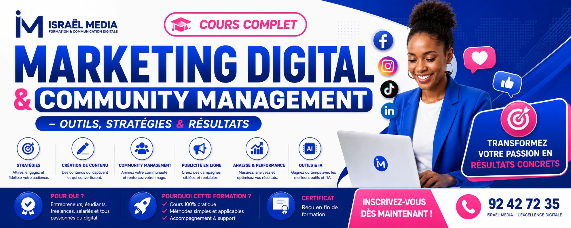Cours complet Marketing Digital & Community Management – Outils, stratégies & résultats