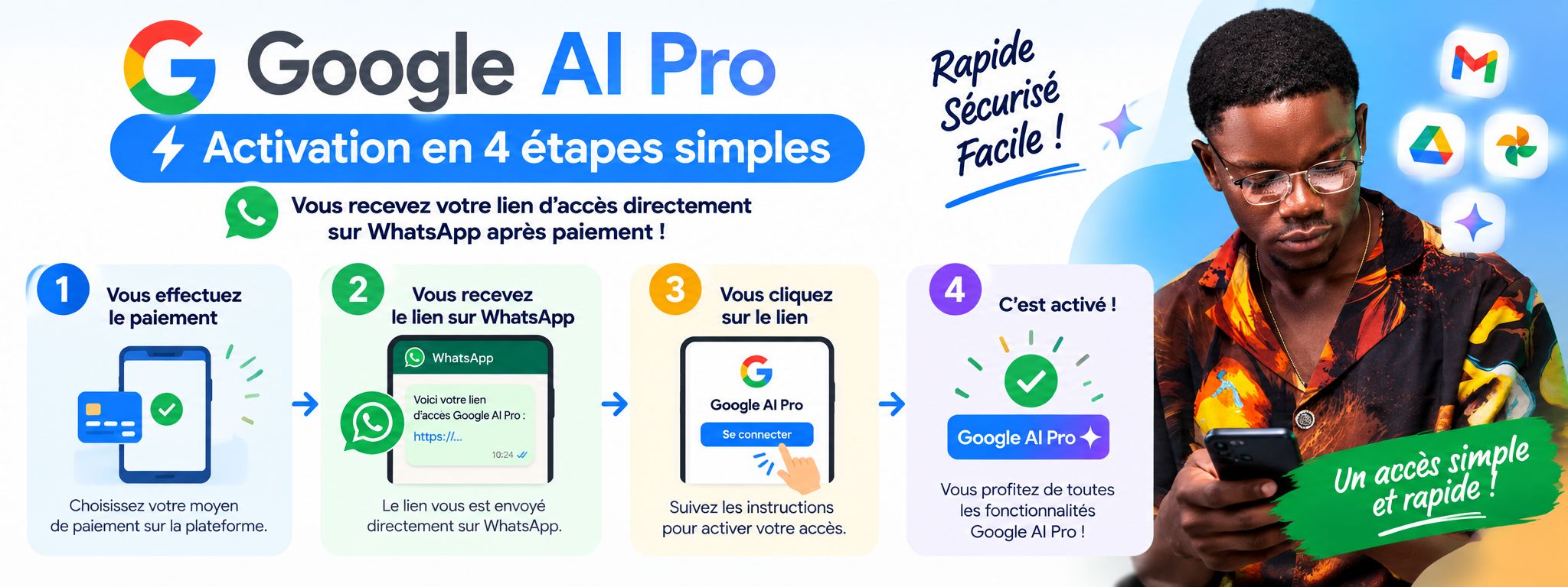 ACTIVATION GOOGLE VEO PRO + GEMINI PRO