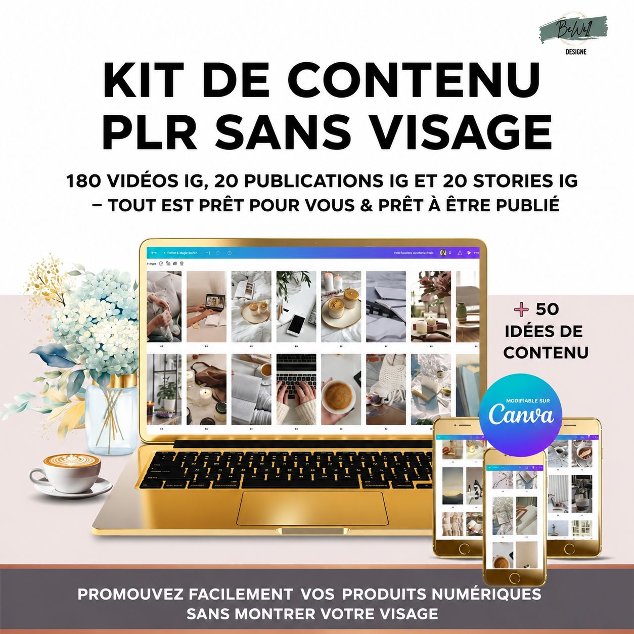 Pack de contenu PLR esthétique et sans visage