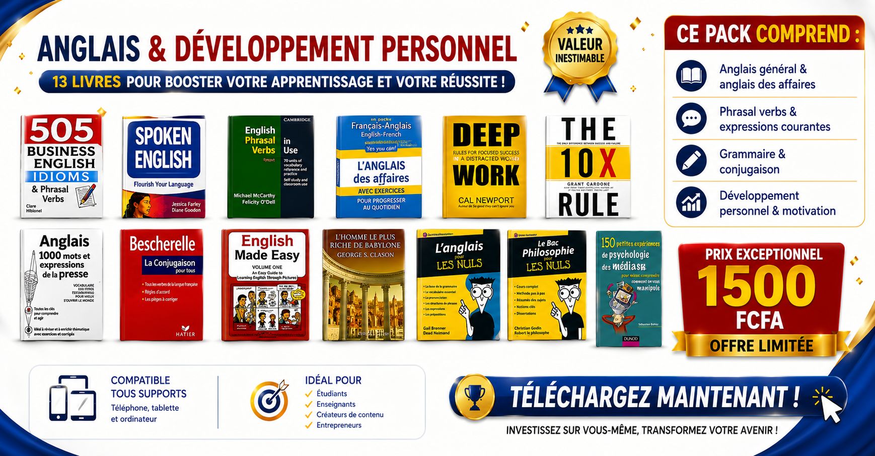 PACK PREMIUM : 12 livres pour booster votre apprentissage et votre réussite !