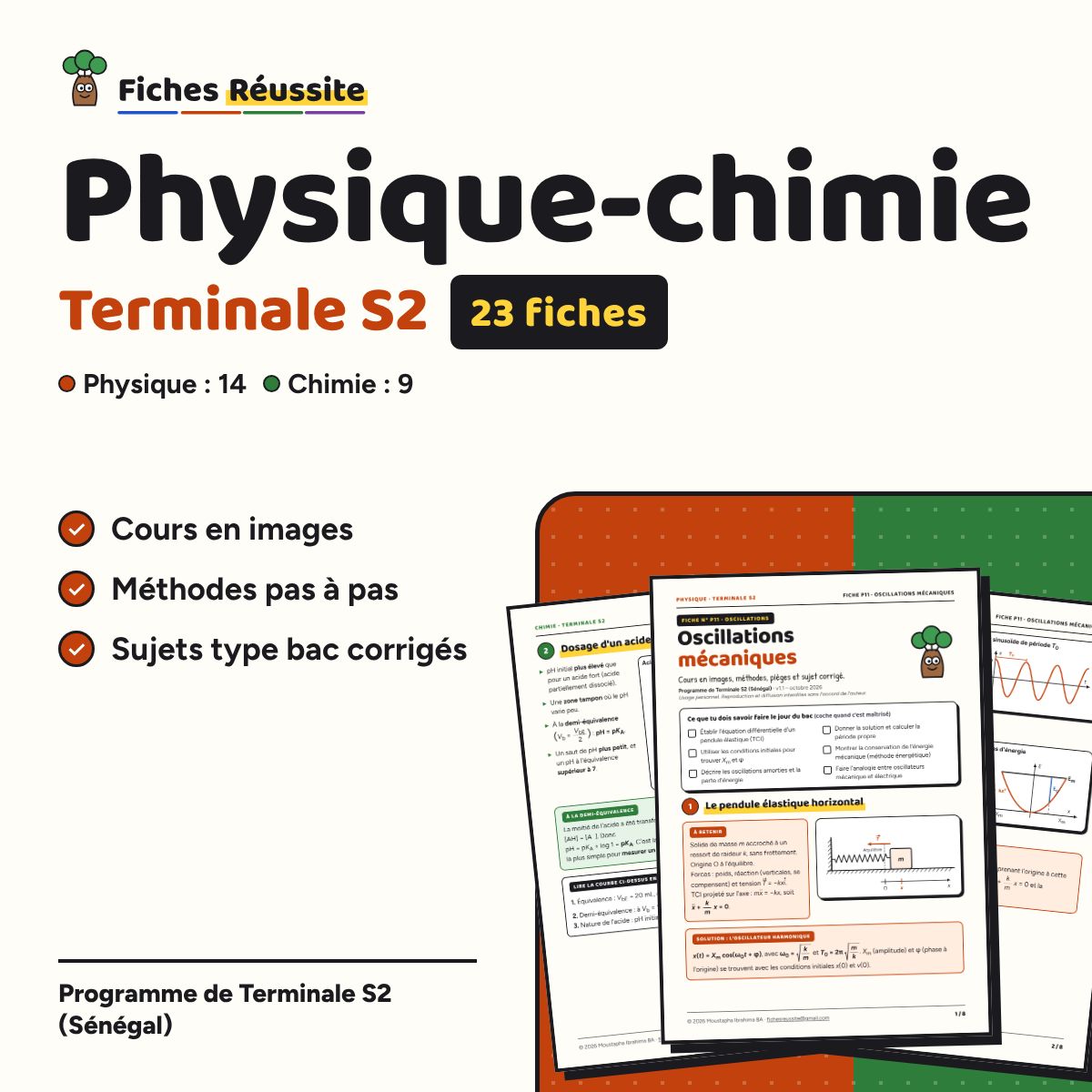 Physique-chimie Terminale S2 – 23 fiches de révision illustrées (PDF)