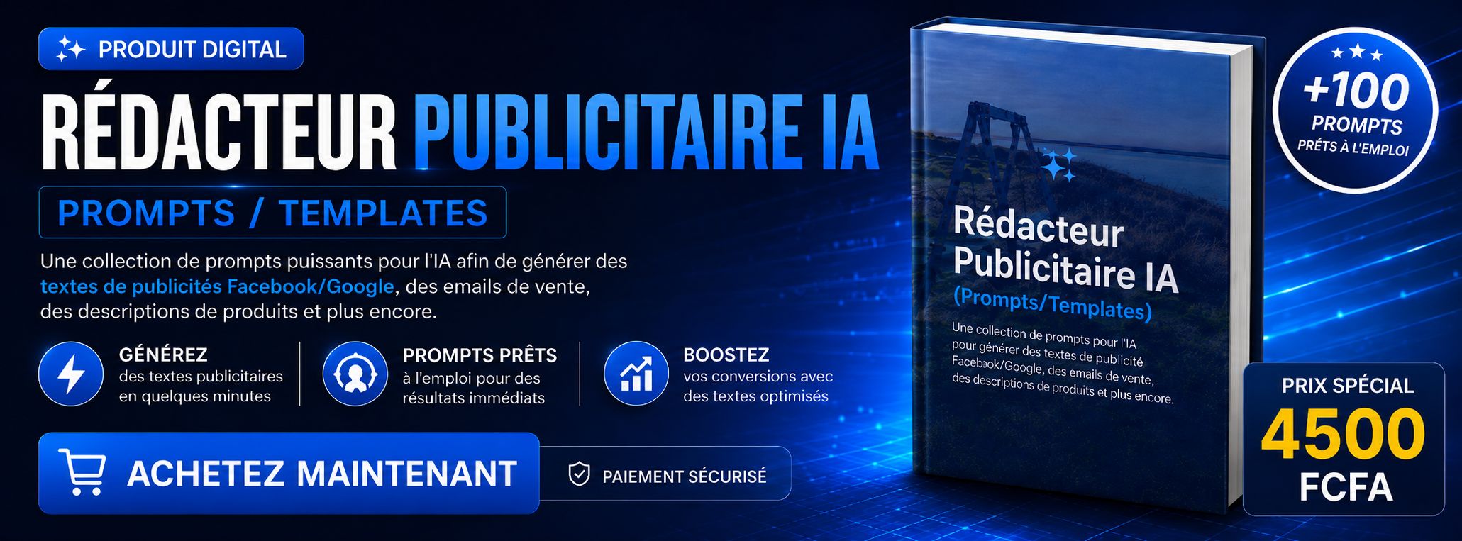 Rédacteur Publicitaire IA : Générateur de textes créatifs, 100% téléchargeable