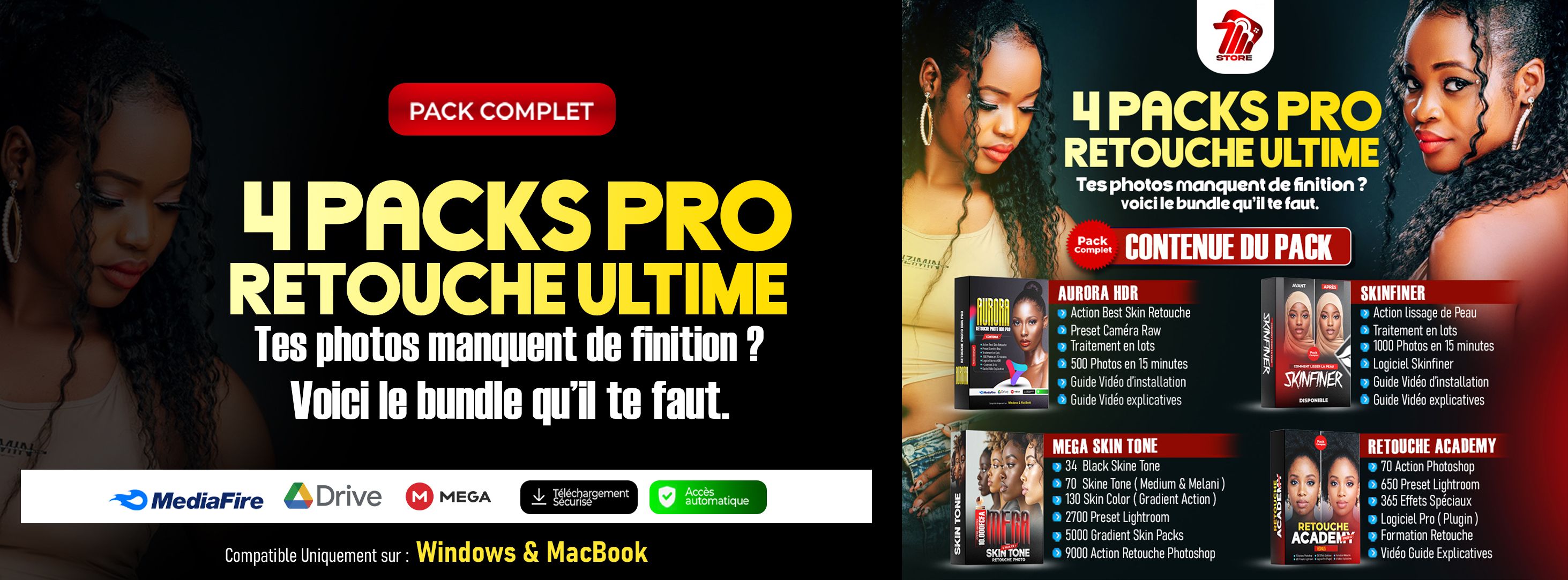 4 PACKS PRO RETOUCHE ULTIME - PASSEZ AU NIVEAU SUPÉRIEUR