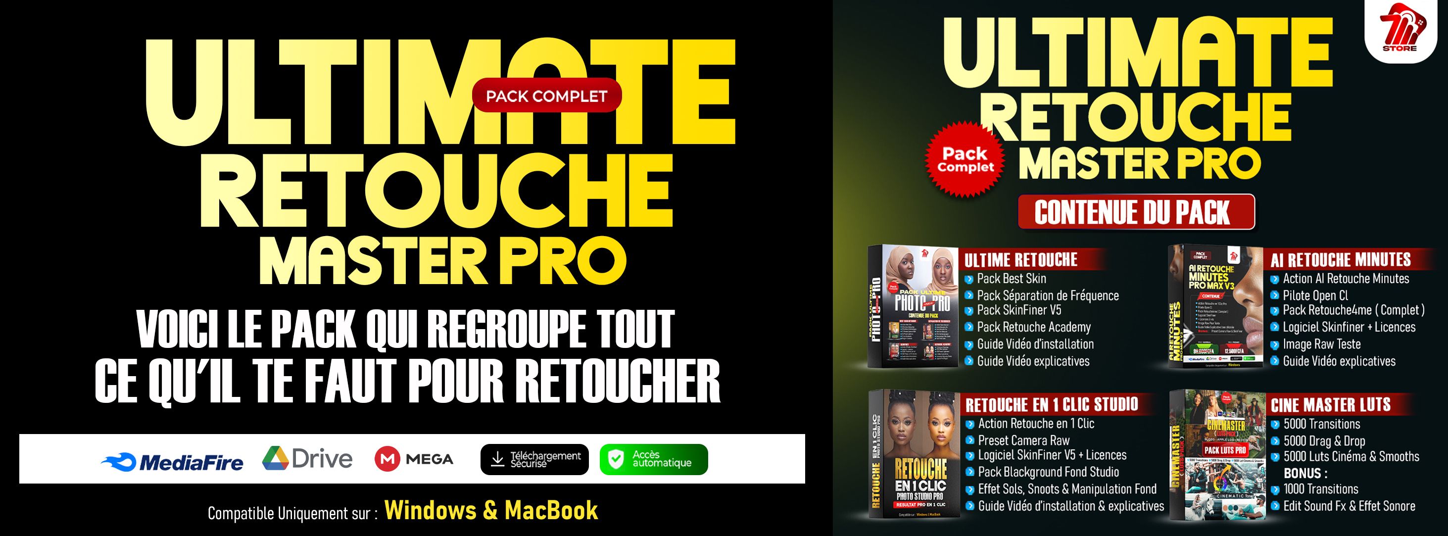 Pack ULTIMATE RETOUCHE MASTER PRO - 🔥 4 Packs en 1 Résultat Professionnel