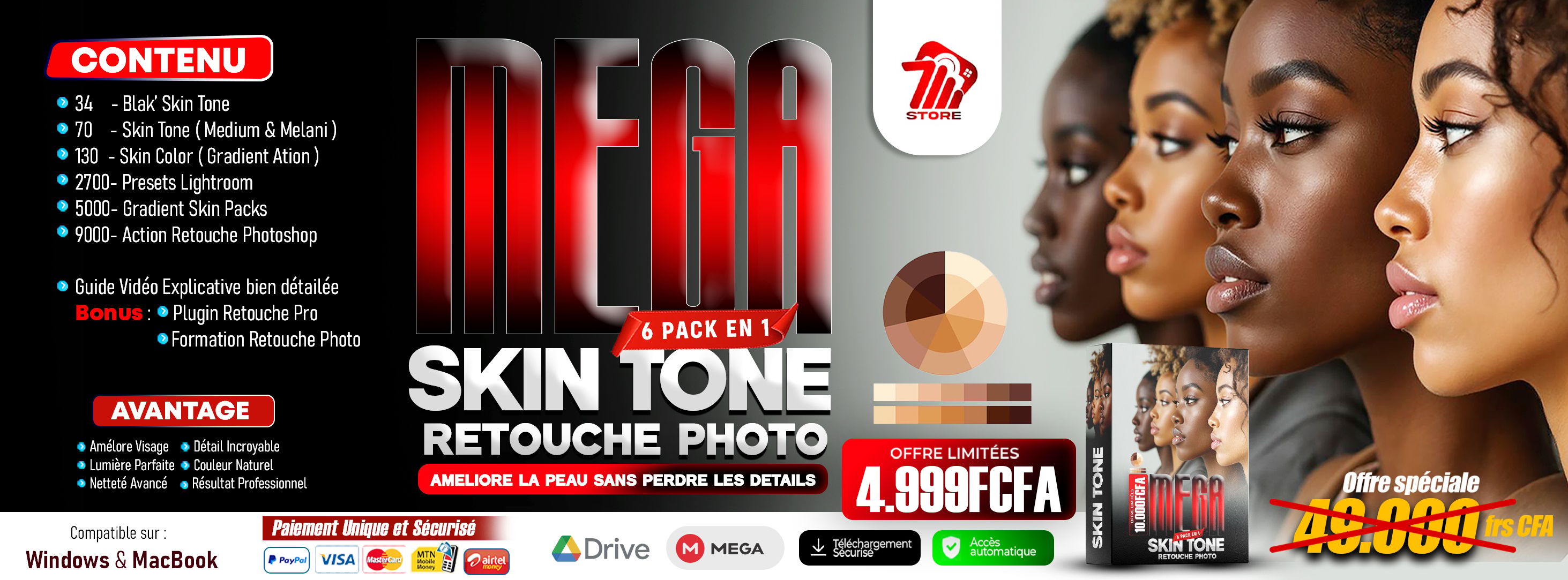 MEGA SKIN TONE  : Le Pack Ultime de Retouche Teint 6 en 1