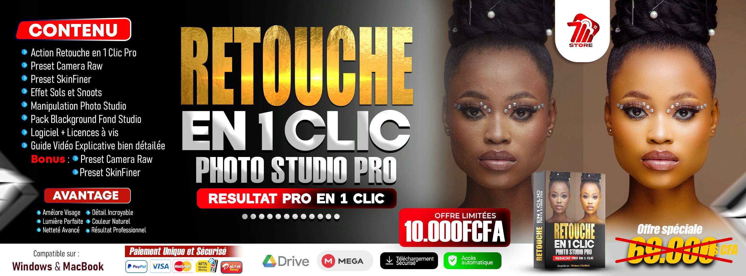 Retouche en 1 Clic Studio Photo - Transforme tes photos en mode STUDIO en 1 SEUL CLIC