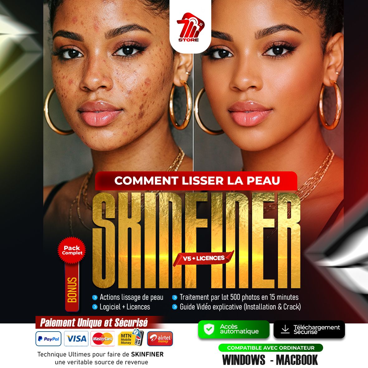 SkinFiner V5 – Le Pack Ultime Pour Booster Vos Revenus Photo (+500.000 FCFA/mois)