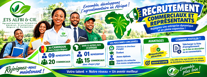 RECRUTEMENT DE COMMERCIAUX ET REPRÉSENTANTS – ETS ALFBI & CIE