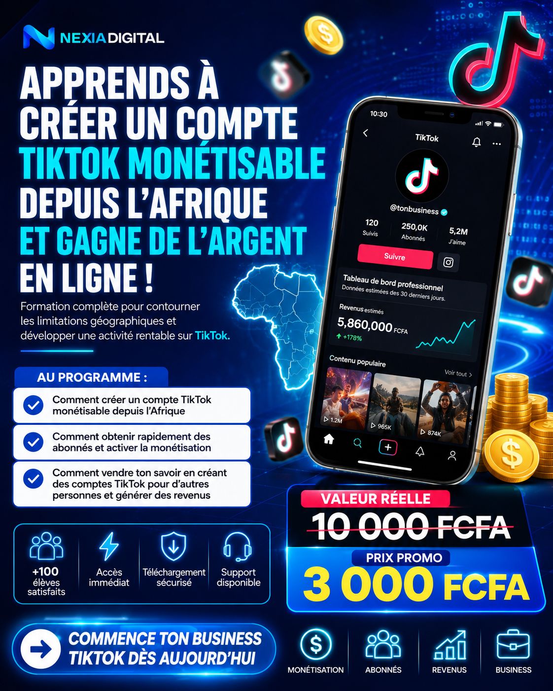 CRÉE UN COMPTE TIKTOK MONÉTISABLE DEPUIS L’AFRIQUE ET GAGNE TES PREMIERS REVENUS !
