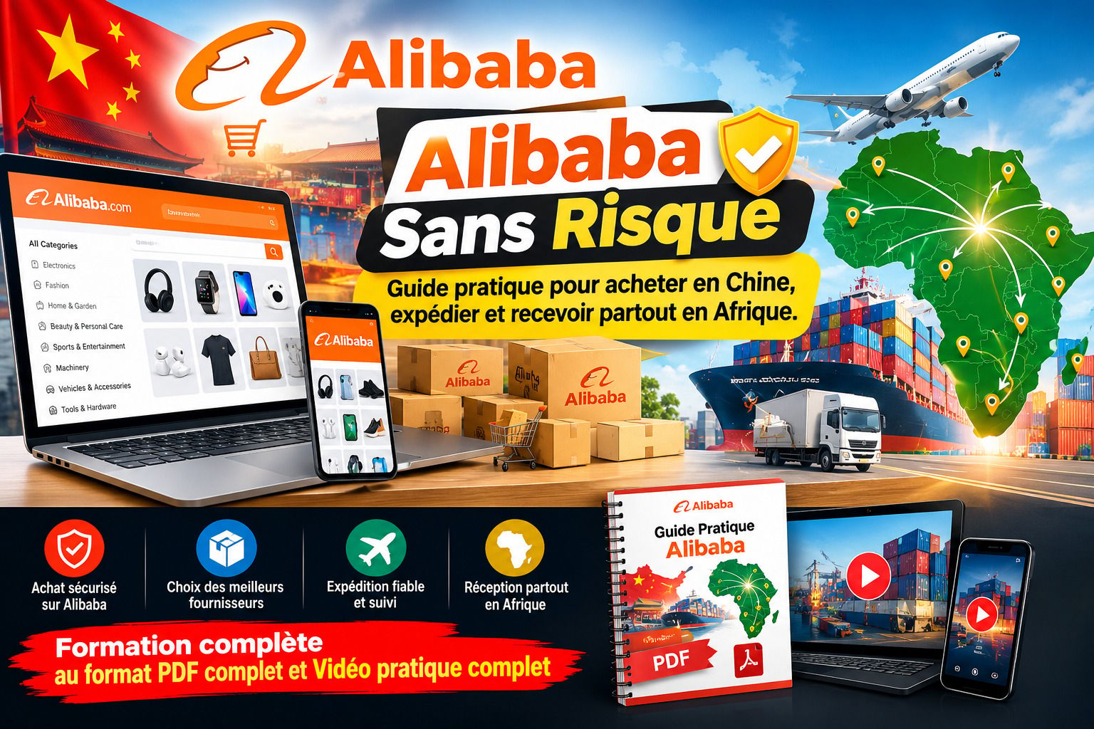 Alibaba sans risque : Guide pratique pour acheter en Chine, expédier et recevoir partout en Afrique