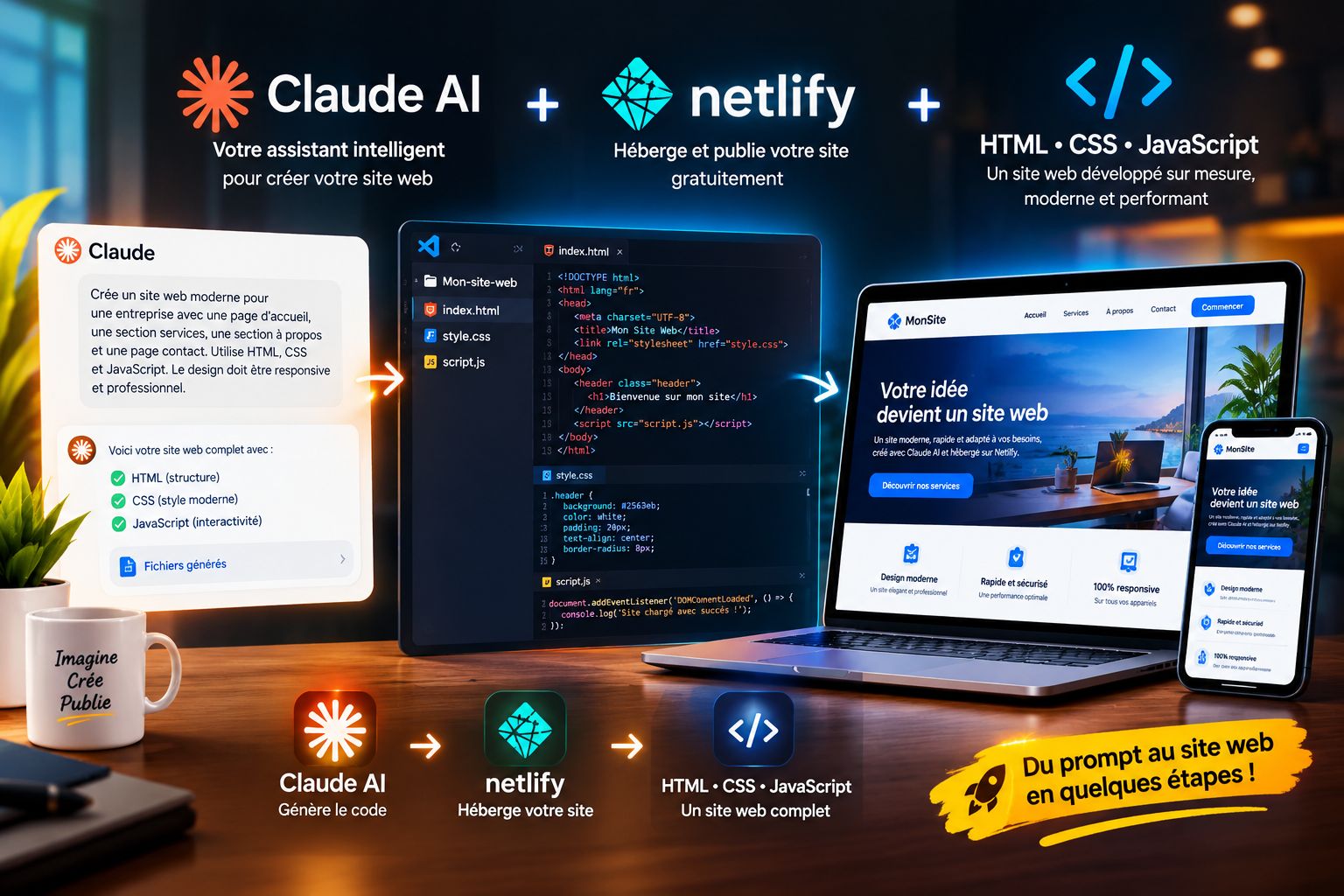 🚀 Créez votre site web avec Claude AI et hébergez-le gratuitement