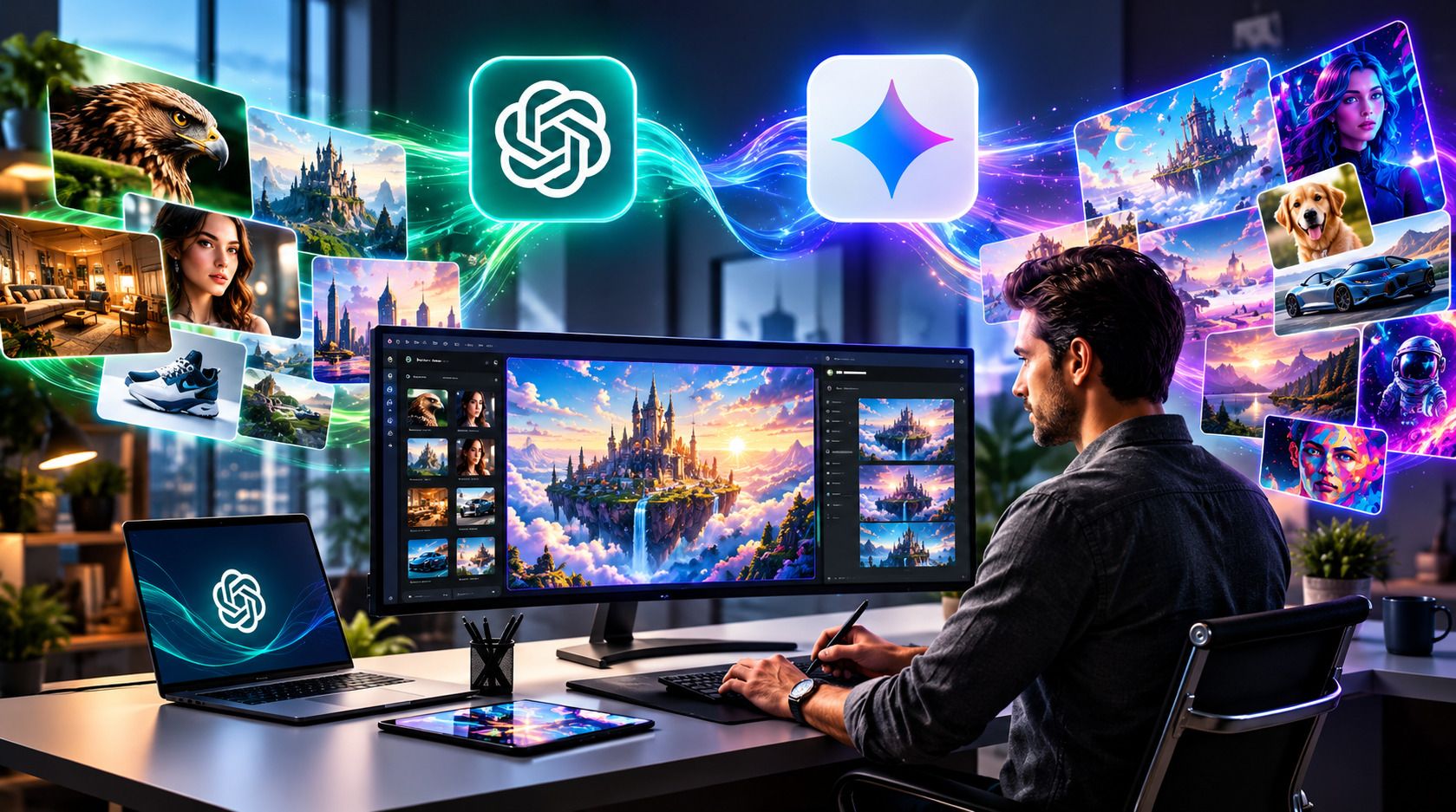 Génération d’Images Professionnelles avec ChatGPT AI & Gemini AI