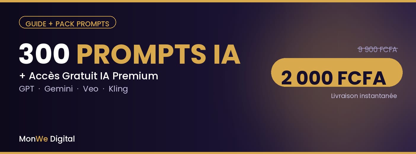 PACK IA — Accès aux Modèles Premium (GPT, Gemini, Veo, Kling) + 300 Prompts Visuels