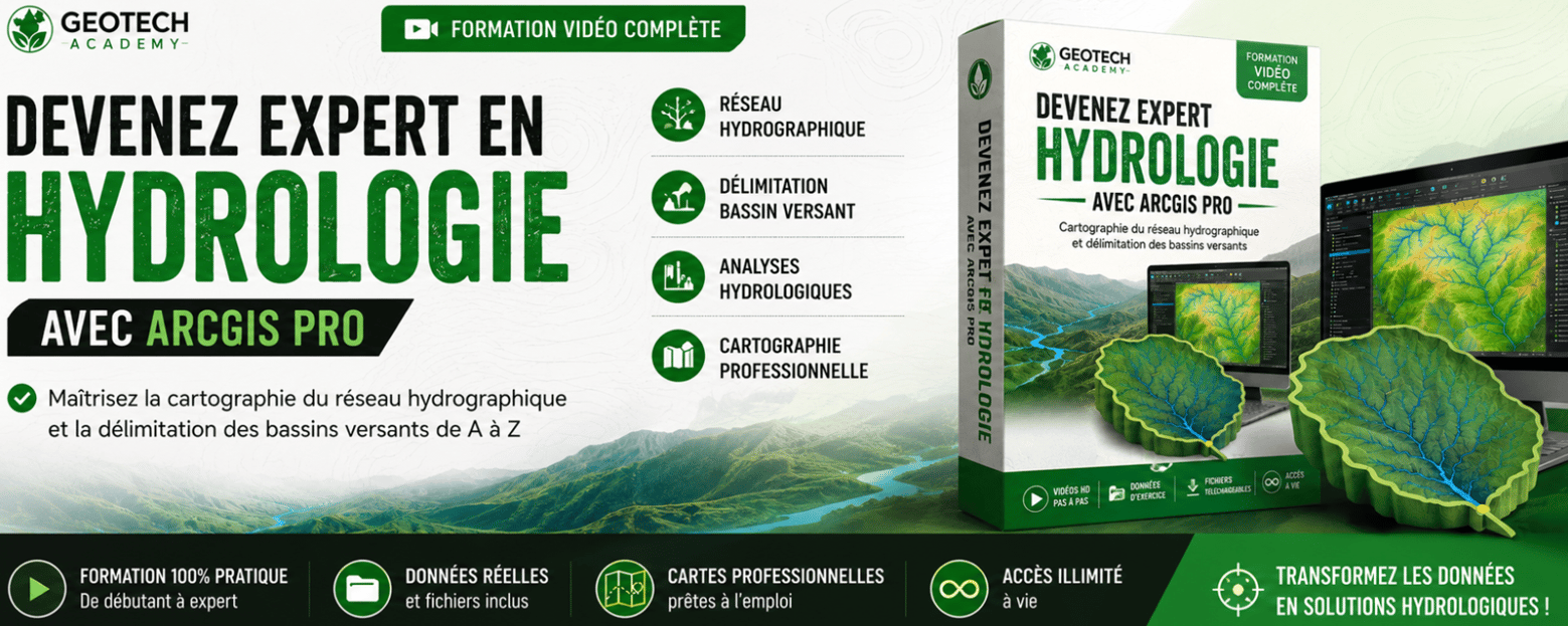 Cartographier un réseau hydrographique et de délimiter un bassin versant avec ArcGIS Pro de A à Z.