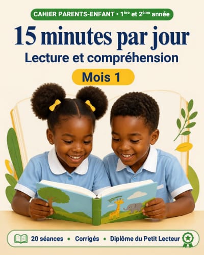 15 minutes par jour : Lecture et compréhension 1ère-2ème année – Mois 1