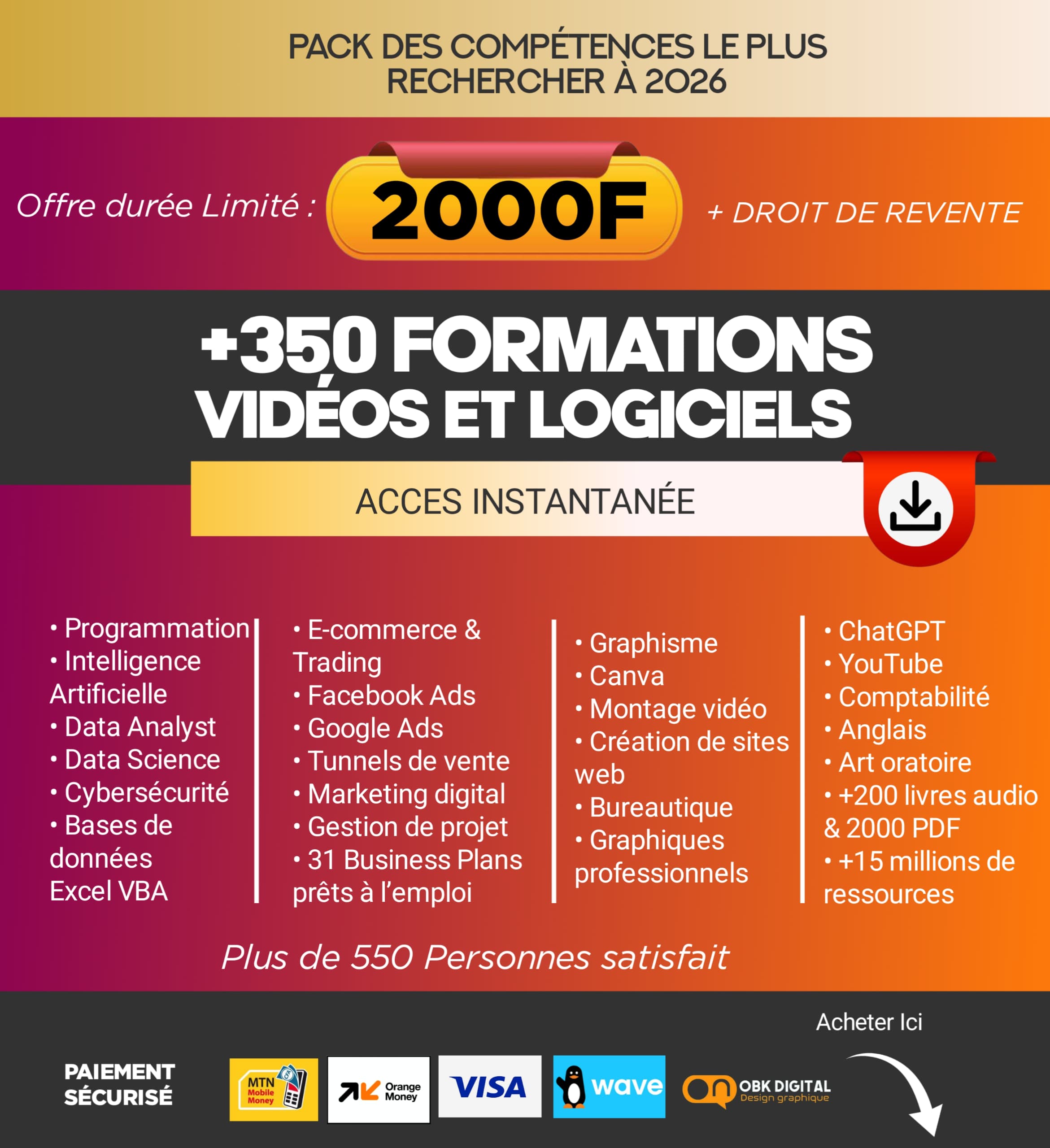 Plus de 350 formation vidéo et logiciel, business, marketing, trading