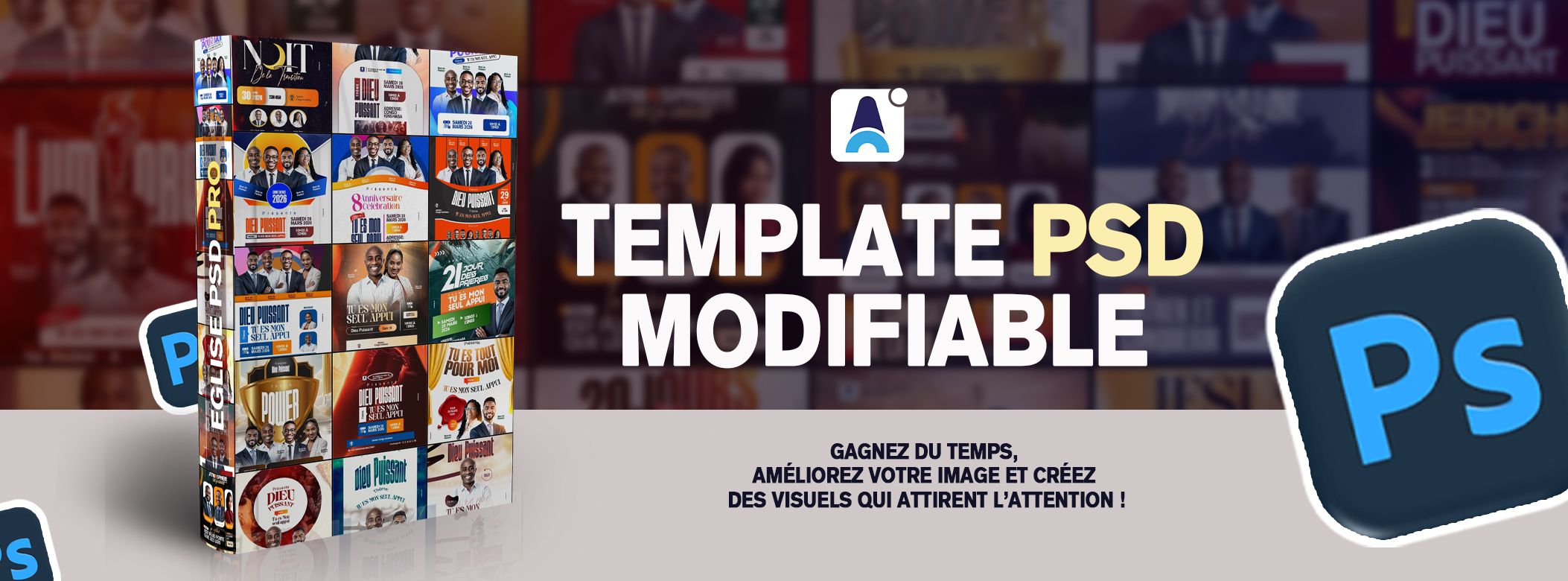 PACK TEMPLATES PROFESSIONNELS – AFFICHE ÉGLISE, FORMATION & BUSINESS